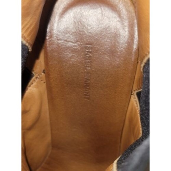 Isabel Marant Cleane Black Leopard Ankle Boots Womens Size 39 Velvet Leather - Picture 10 of 11